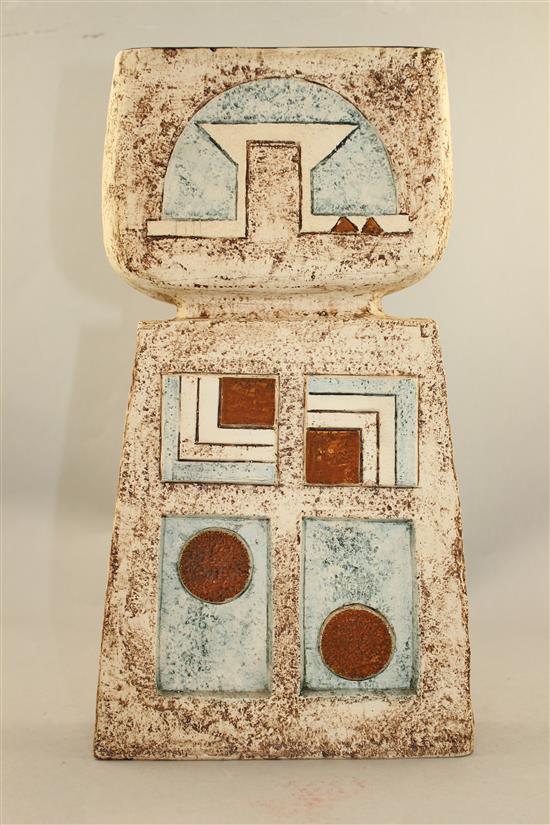 A Troika pottery double slab vase, c.1970, 35.5cm.